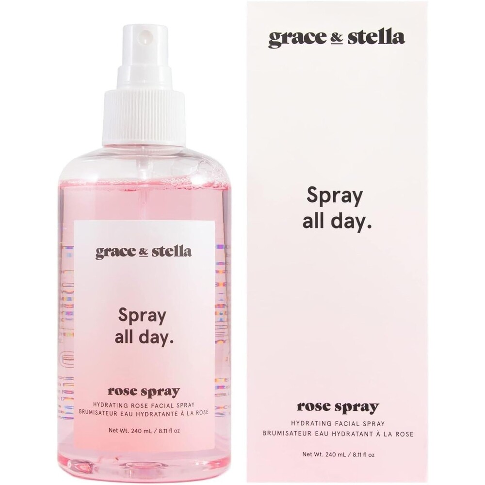 New Boxed Grace & Stella Spray All Day Hydrating Rose Facial Spray 240ml 8.11oz